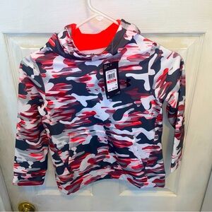 Under Armour Multicolored Black & Red Camo Hoodie Size Yxs - NEW
